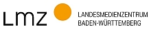 Logo Landesmedienzentrum mit orangenem Punkt