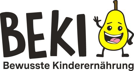 BEKI-Logo mit stilisierter Birne als Grinsegesicht