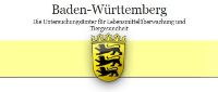 Logo der Lebensmittelüberwachungsämter Baden-Württemberg mit Wappen mit 3 schwarzen Löwen auf gelbem Grund sowie Schriftzug auf weißem Grund