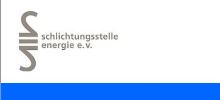 Logo der Schlichungsstelle Energie mit blauem Streifen unten und spiegelverkehrt und gespiegelteer 